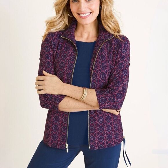 Chico's Zenergy UPF Neema Medallion-Print Jacket size 16/18 - Picture 11 of 11